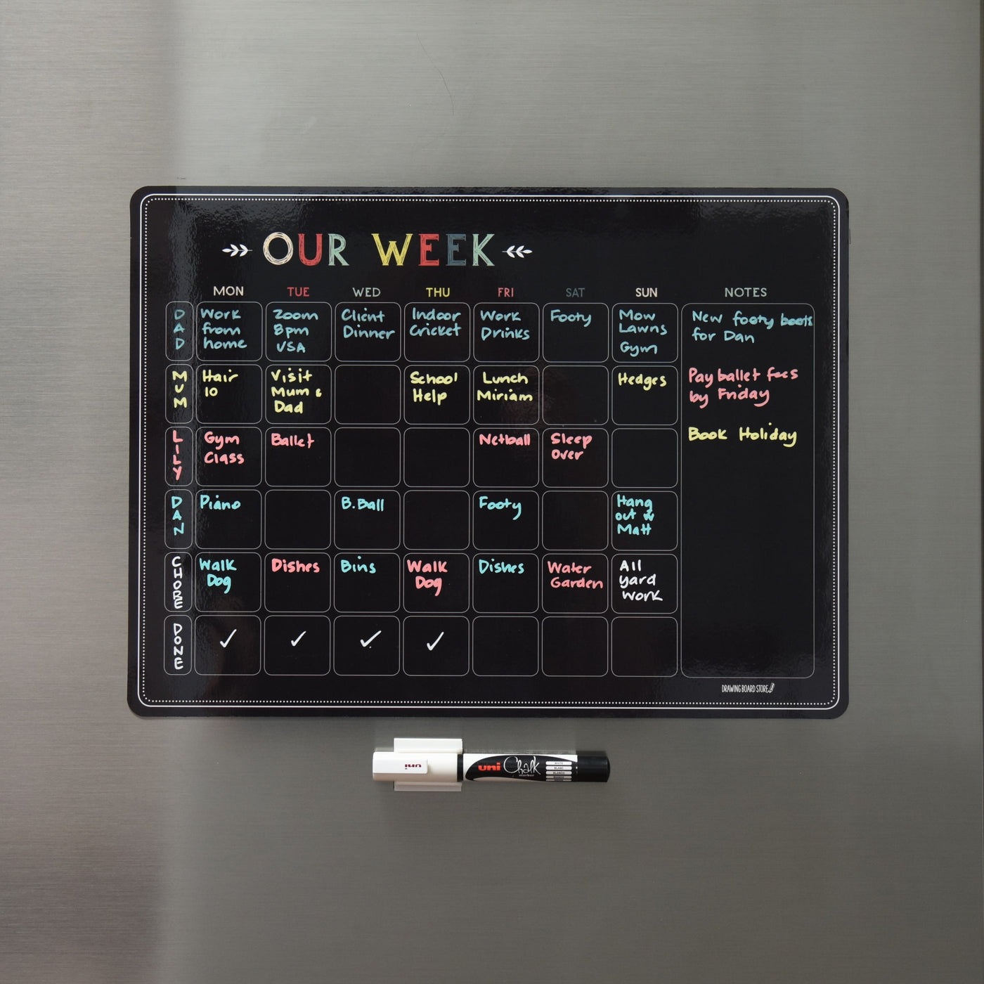 FAMILY  WEEK PLANNER Chalkboard