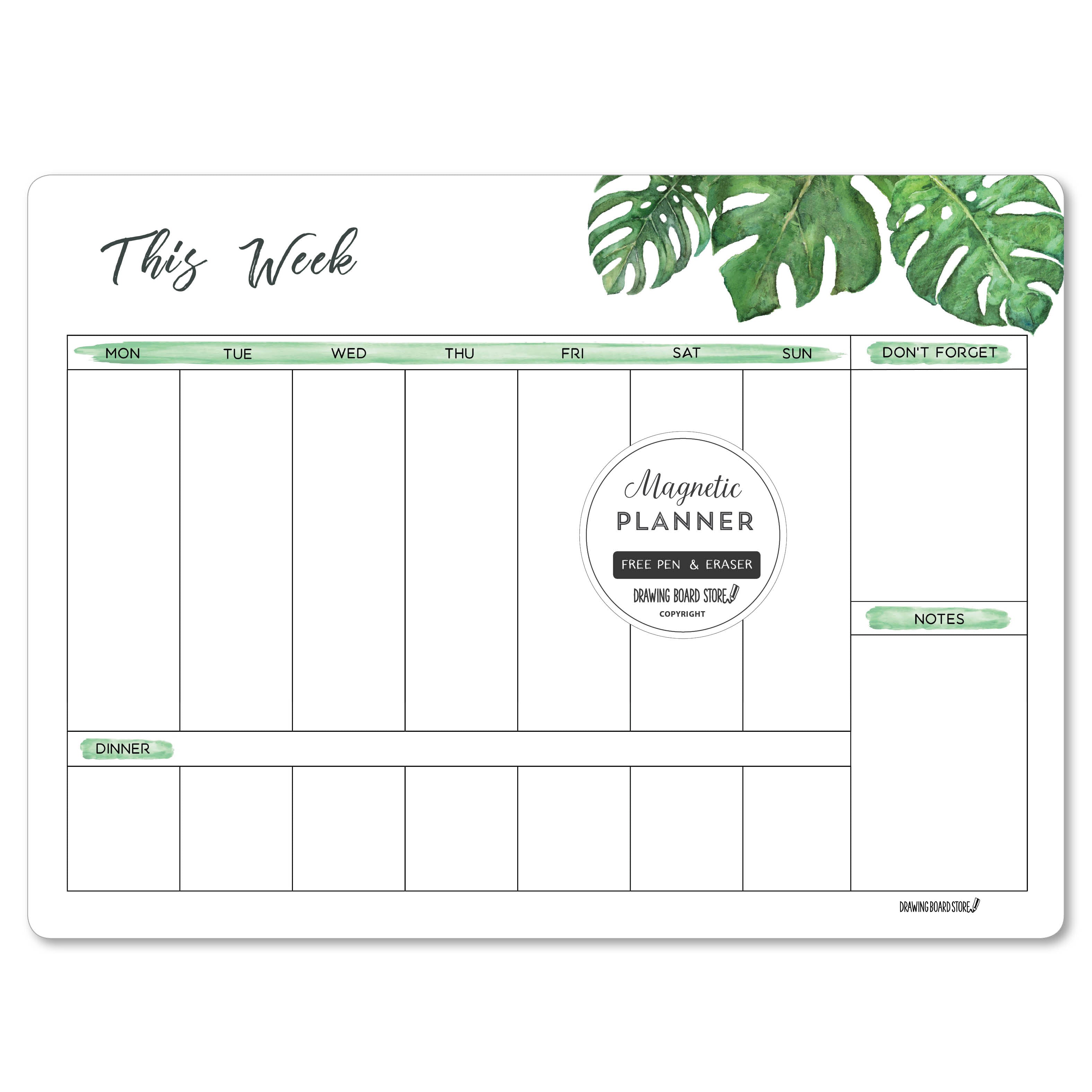 WEEKLY PLANNER Monstera – Drawing Board Store