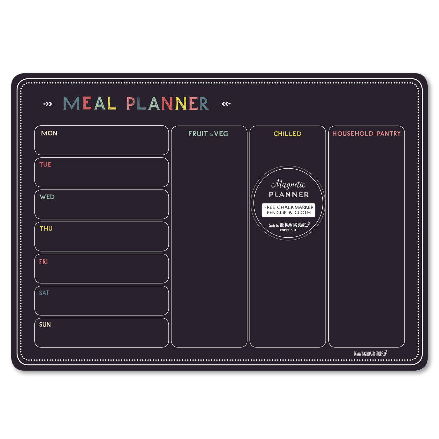 MEAL PLANNING LIST Chalkboard