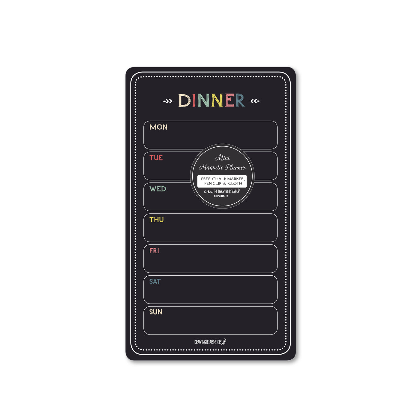 DINNER MENU PLANNER  Chalkboard