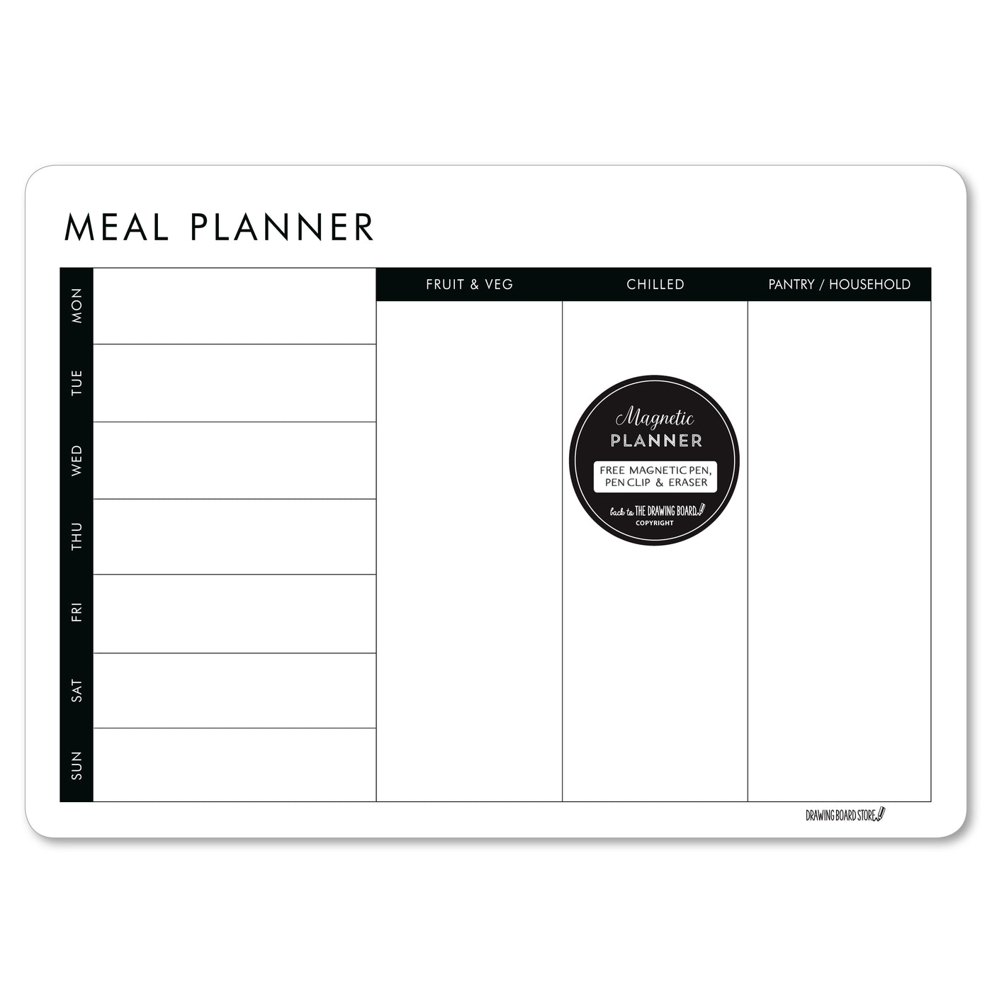 MEAL PLANNING LIST Classic White