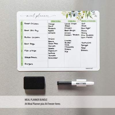 StylishMagneticFridgePlannersCalendarsWhiteboardMEAL&FREEZER PLANNER|Drawingboardstore