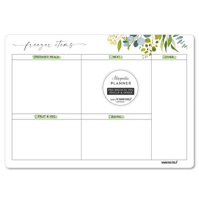 StylishMagneticFridgeWhiteboardPlannerToOrganiseYourFreezerA4FREEZERLIST|Drawingboardstore